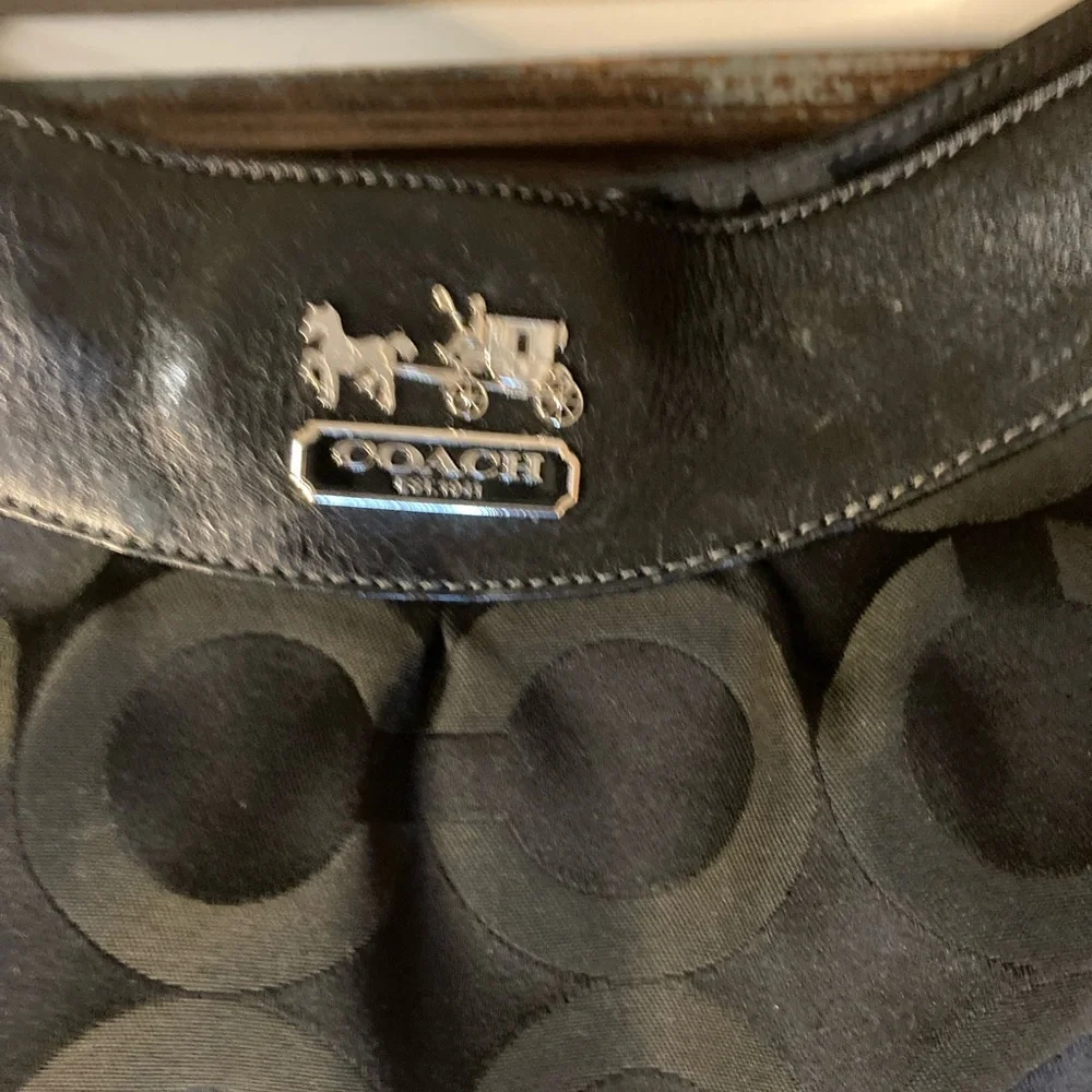 COACH 13252 Madison Parchment OP Satchel SHOULDERBAG tote black - Picture 2 of 10